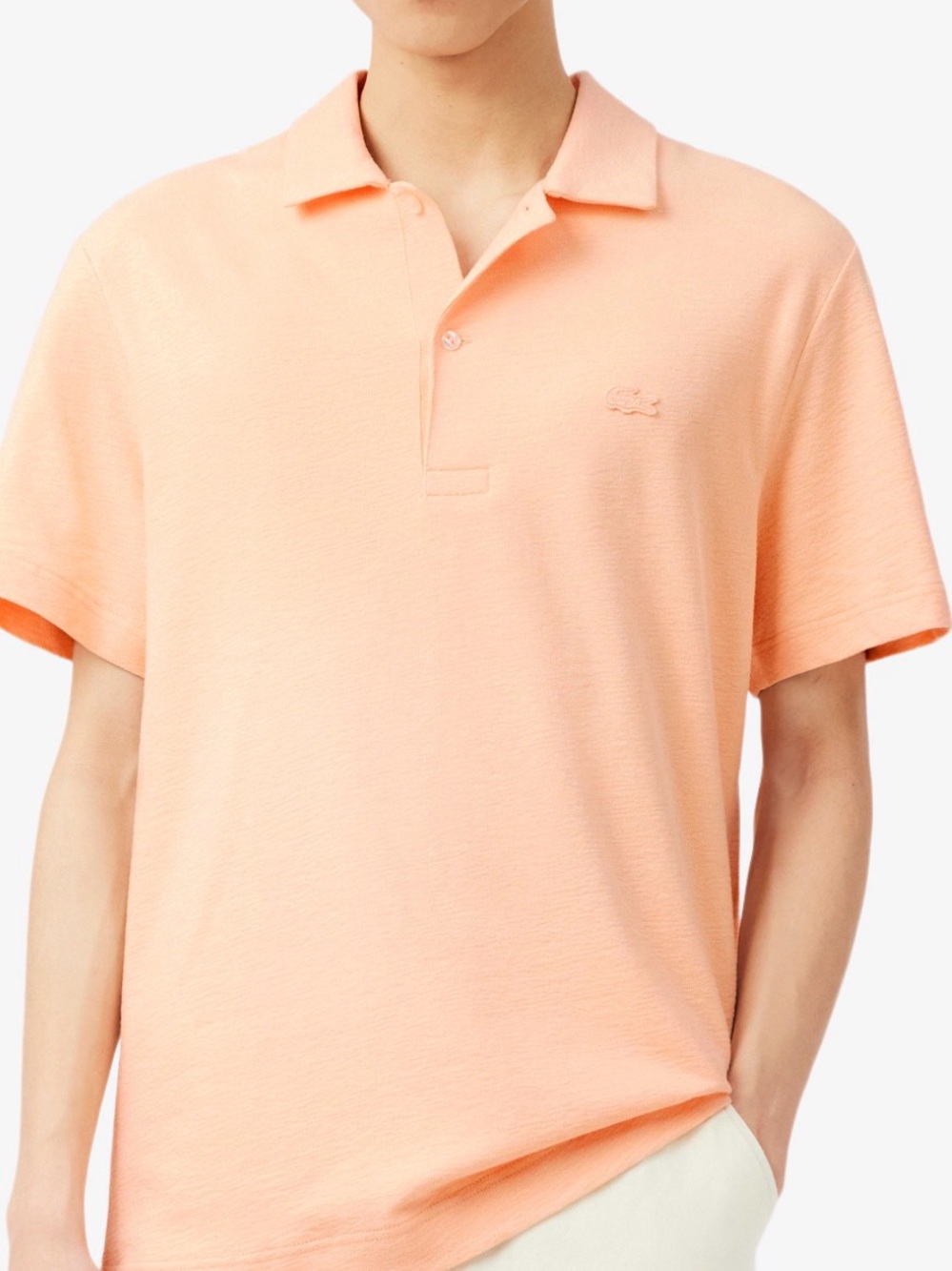 Lacoste Men's Coral Peach Short-Sleeve Polo